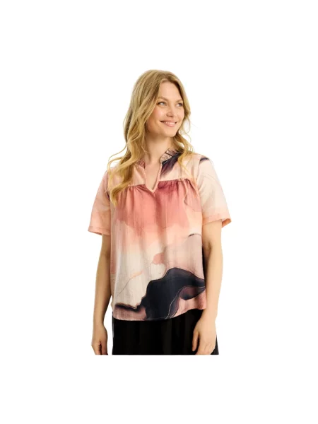 Wielobarwność bluzka In Front różowa