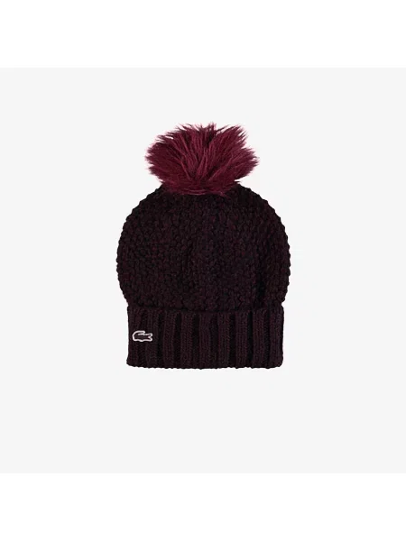 Шапка Lacoste.com бордовая