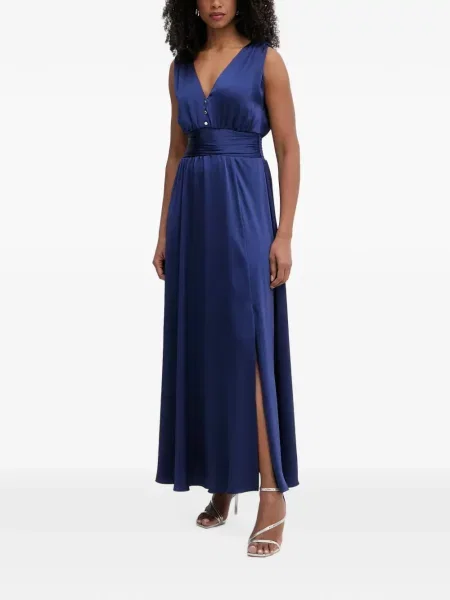 Rochie maxi Morgan cu volane albastru