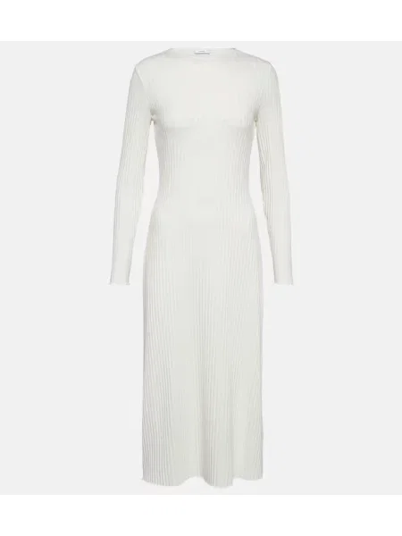Rochie midi Vince tricotate până la genunchi de costum alb