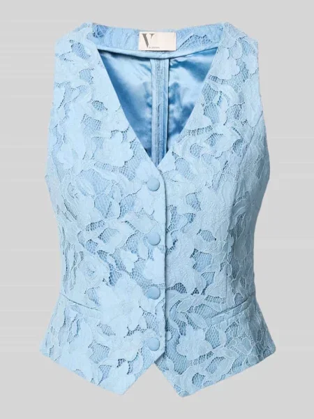 Kamizelka o kroju regular fit z obszyciem z koronki na całej powierzchni V By Vera Mont
