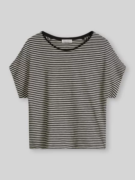 T-shirt o kroju regular fit z czystej bawełny Marc O'polo czarna