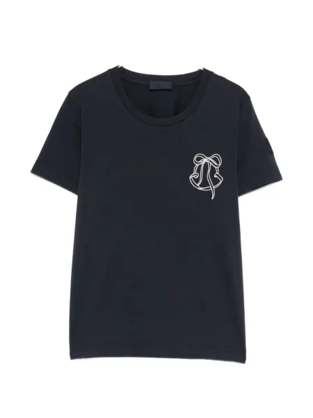 Tricou Moncler cu broderie albastru