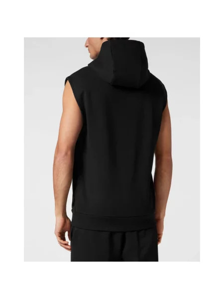 Bluza z kapturem Plein Sport z kapturem w tygrysie prążki czarna