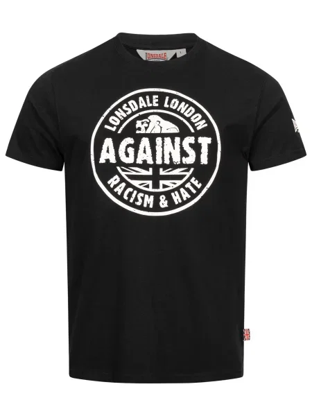 LONSDALE Tricou Against Racism negru alb