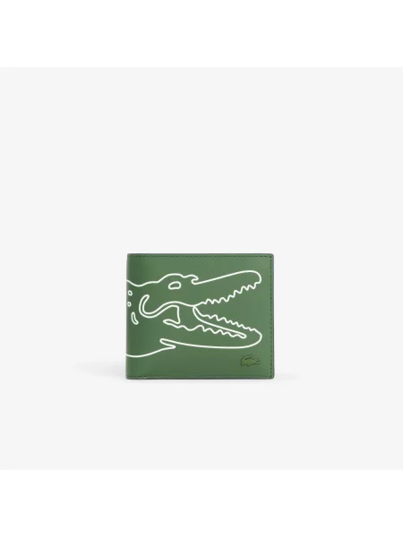 Lacoste Średni Skórzany Portfel Fg zielony