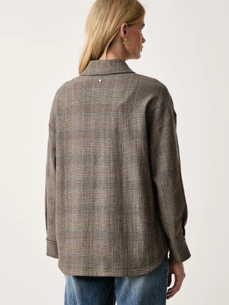 Armani Exchange kurtka oversize z wełną brązowa