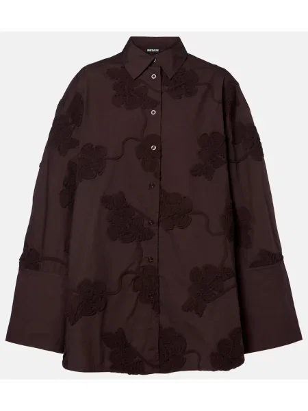 Cămașă Rotate cu broderie maro