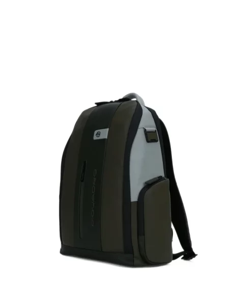 Rucsac Piquadro din piele cu imagine verde