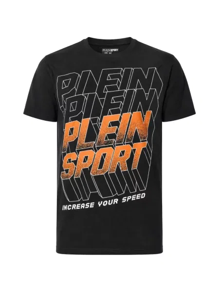 Спортна тениска Plein Sport с принт черно
