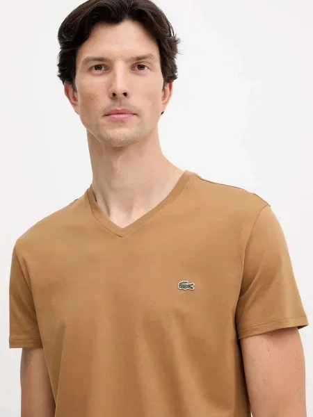 Однотонная футболка Lacoste белая