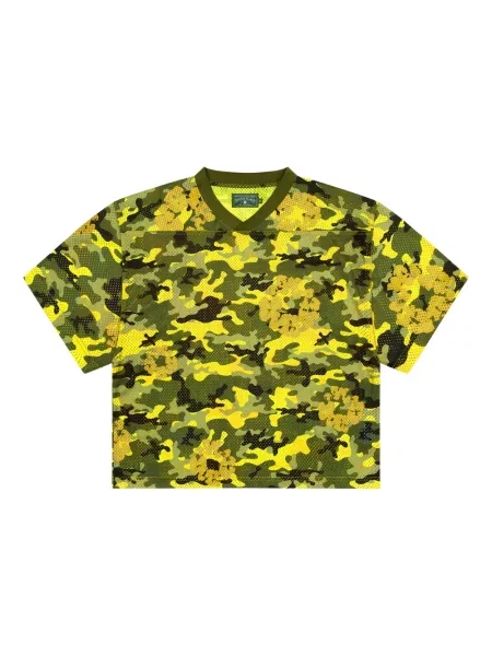 Tricou Denim Tears plasă cu model camuflaj galben
