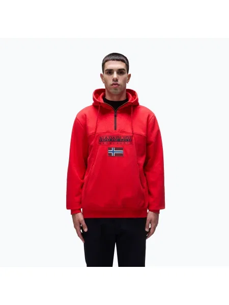 Férfi Napapijri Burgee Half Zip Hooded goji melegítőfelső. Méret: XL piros