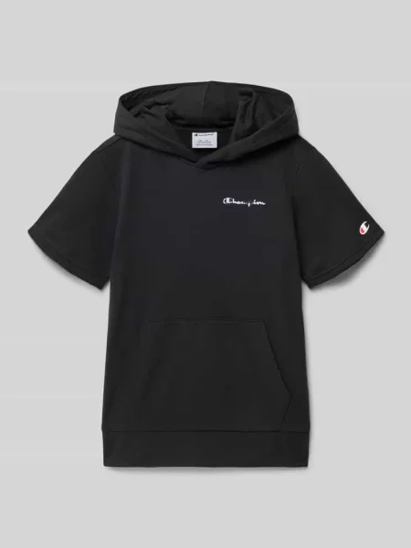 Męski t-shirt o kroju regular fit z kapturem Champion czarna