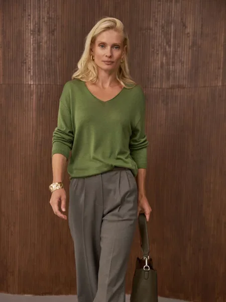 Джемпер TrikoBakh оливковий бавовна/віскоза