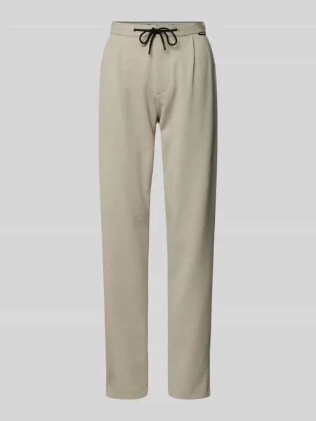 Spodnie o kroju tapered fit z zakładkami w pasie Ck Calvin Klein
