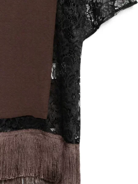 Tricou Undercover cu decolteu în U maro