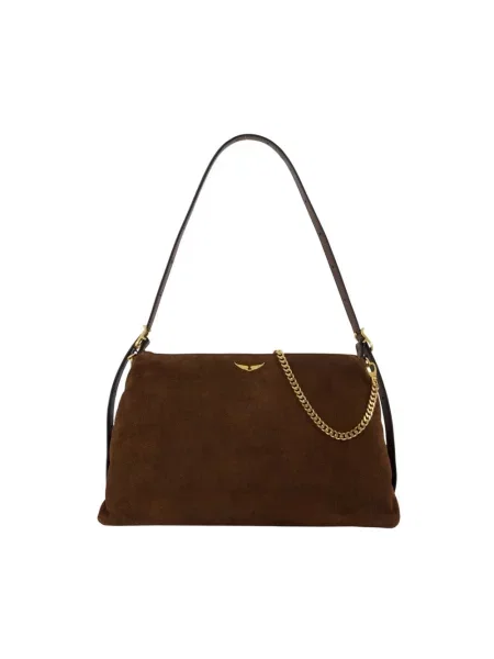 Zadig&Voltaire torebka crossbody zamszowa JIM brązowa