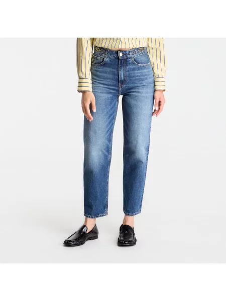 Džíny Tommy Hilfiger Tapered Cam Hw Ankle Jeans Cam Mid