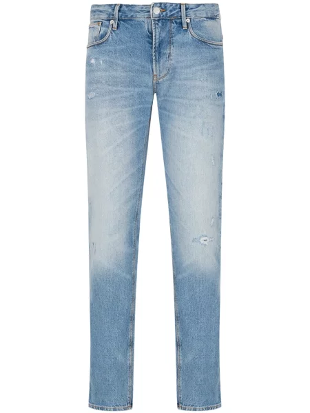 Blugi Emporio Armani zdrențuiți albastru
