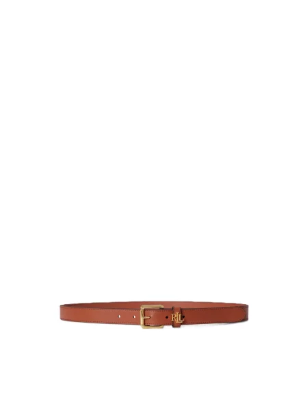 Pasek Ralph Lauren skórzany z logo czerwony