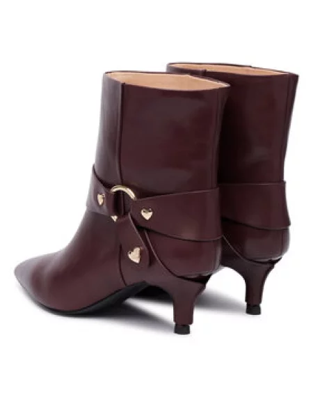 Čizme LOVE MOSCHINO Tamnocrvena