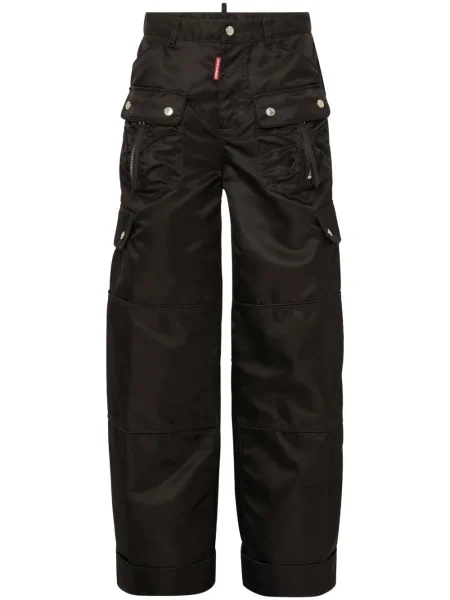 Pantaloni cargo Dsquared2 din satin negru