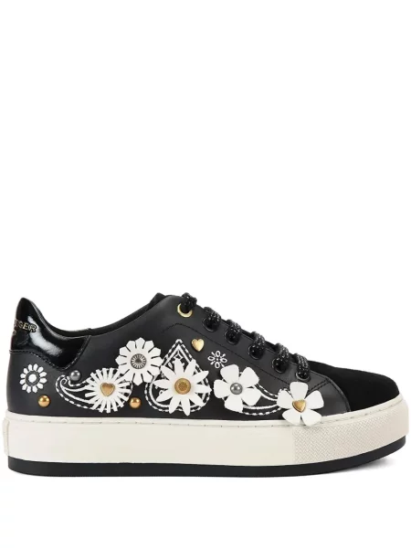 Květinové tenisky Kurt Geiger London se cvočky černé