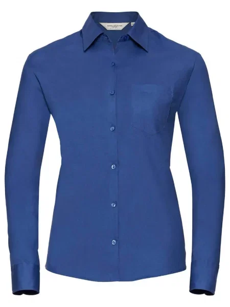 Cămașă Russell cu mâneci lungi din poplin albastru