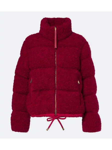 Bouclé geacă cu puf Moncler roșu