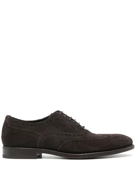 Brogues Henderson Baracco din piele de căprioară maro