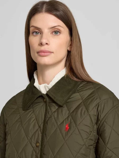 Kurtka pikowana z wyhaftowanym logo Polo Ralph Lauren zielona