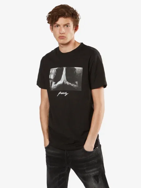Mister Tee Tricou Pray gri negru