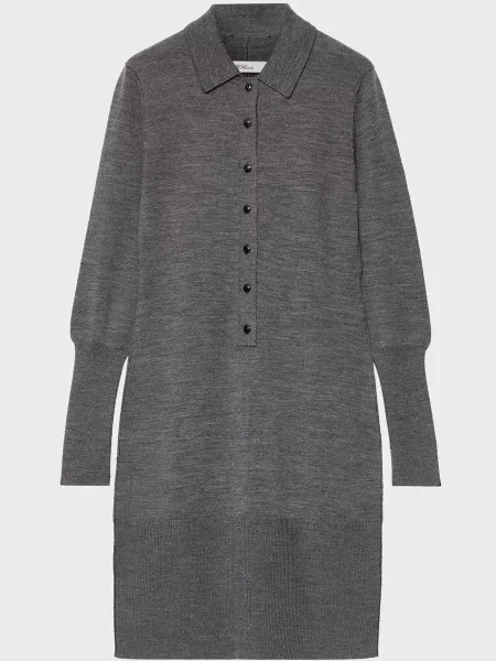 Шерстяное платье Allsaints серое