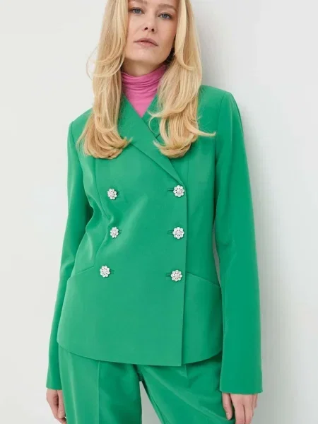 Sako Custommade Finja dvoredno zakopčavanje bez uzorka zelena