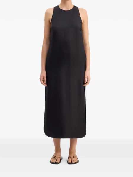 Rochie midi Loulou De Saison de mătase negru