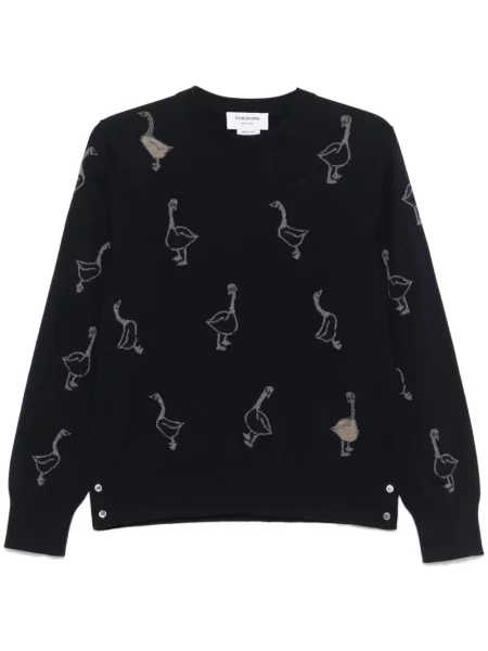 Pulover Thom Browne de lână albastru