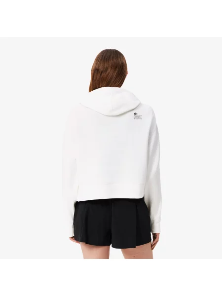 Lacoste Krótka Bluza Z Kapturem biała