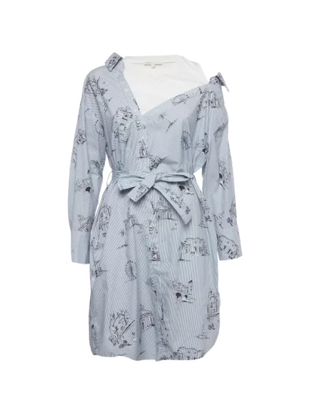 Rochie tip cămașă Maje cu imagine din poplin alb
