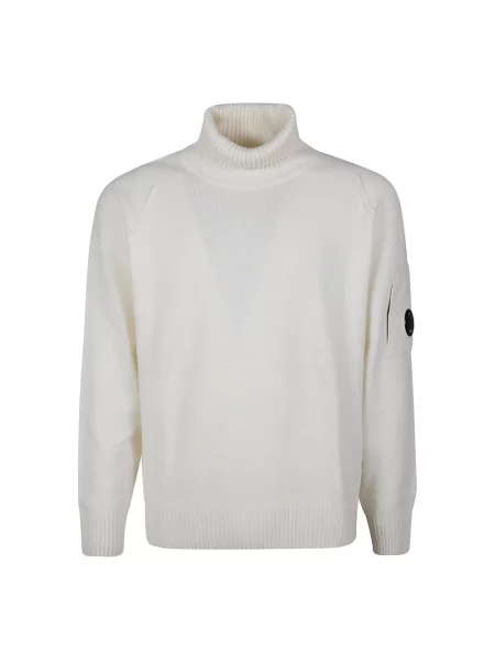 Sweter z golfem C.p. Company wełniany biały