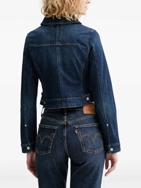Pulover Levi's® skinny fit cu imagine cu decolteu rotund galben