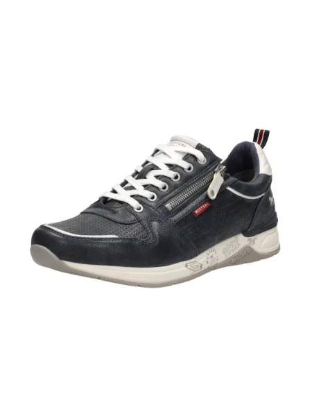 Sneakersy Mustang skórzane niebieskie