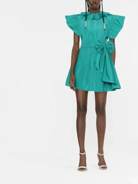 Rochie Alberta Ferretti cu funde evazată verde