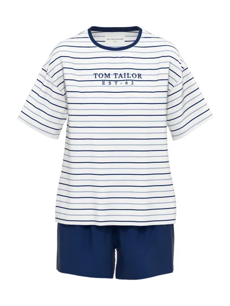 TOM TAILOR Pantaloni scurți Charlotte bleumarin / safir alb