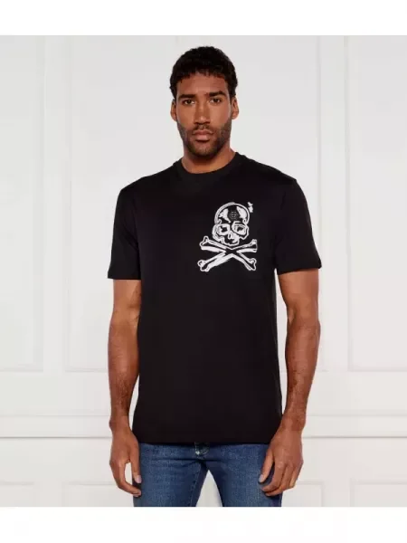 Philipp Plein Tricou Skull & Bones negru
