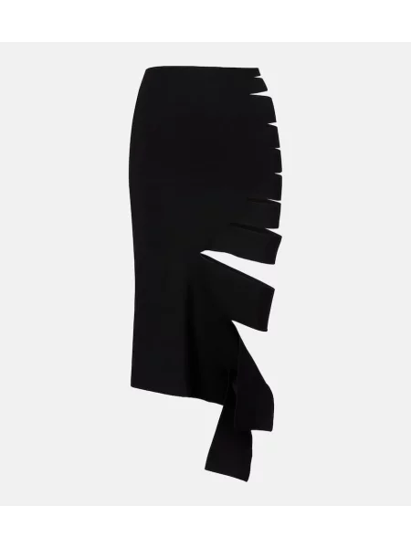 Fustă midi Mugler până la genunchi negru