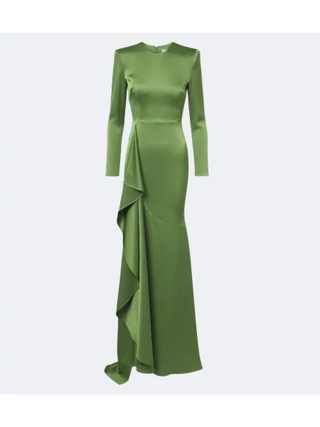 Rochie Alex Perry din satin drapată verde