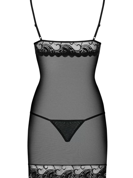 Комплект: пеньюар и трусики Комплект_Obsessive_Wonderia_chemise чорний