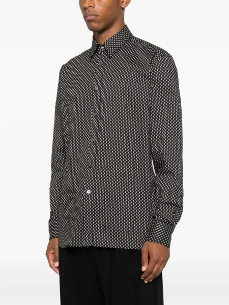 Cămașă Tom Ford cu imagine cu imprimeu geometric negru