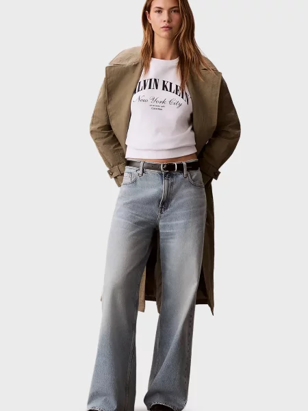Прямі джинси Calvin Klein Jeans блакитні